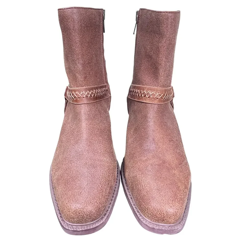 Dingo Butch Tan Brown Leather Harness Strap Western Cowboy Boots Size 12 D